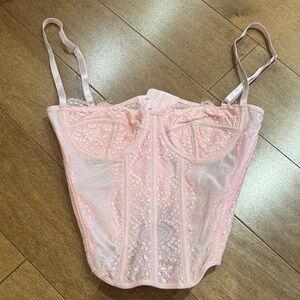 Pink Lace Corset Top